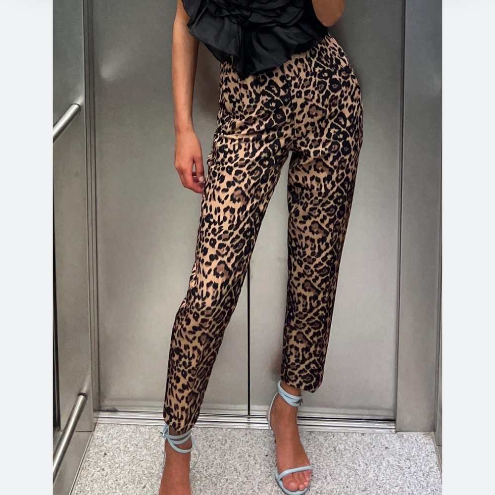 Zara Leopard High waist Pants